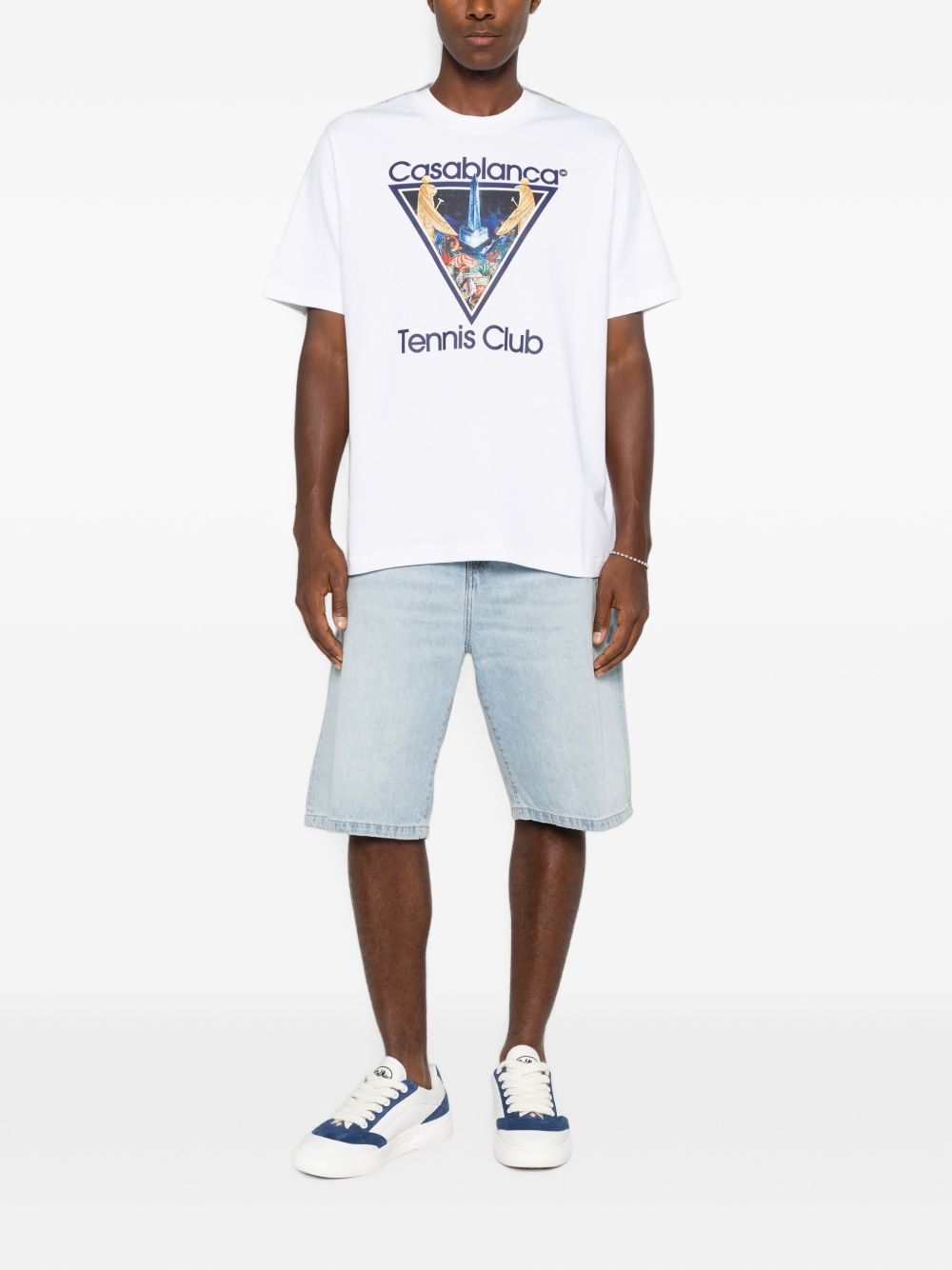 CASABLANCA T-shirt bianca a maniche corte con stampa grafica