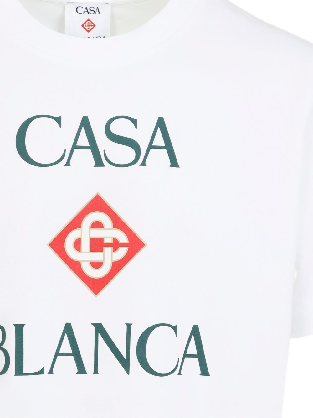 CASABLANCA T-shirt Stacked Logo in cotone bianco