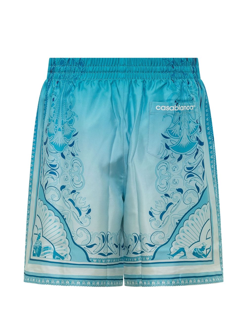CASABLANCA Shorts in seta con stampa floreale celeste