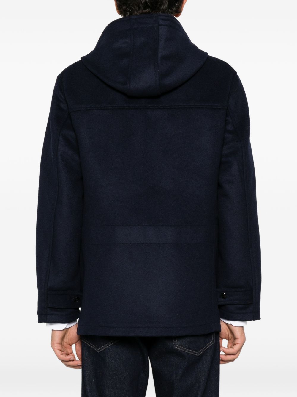 CHESAPEAKES Cappotto corto Montgomery blu in lana con cappuccio