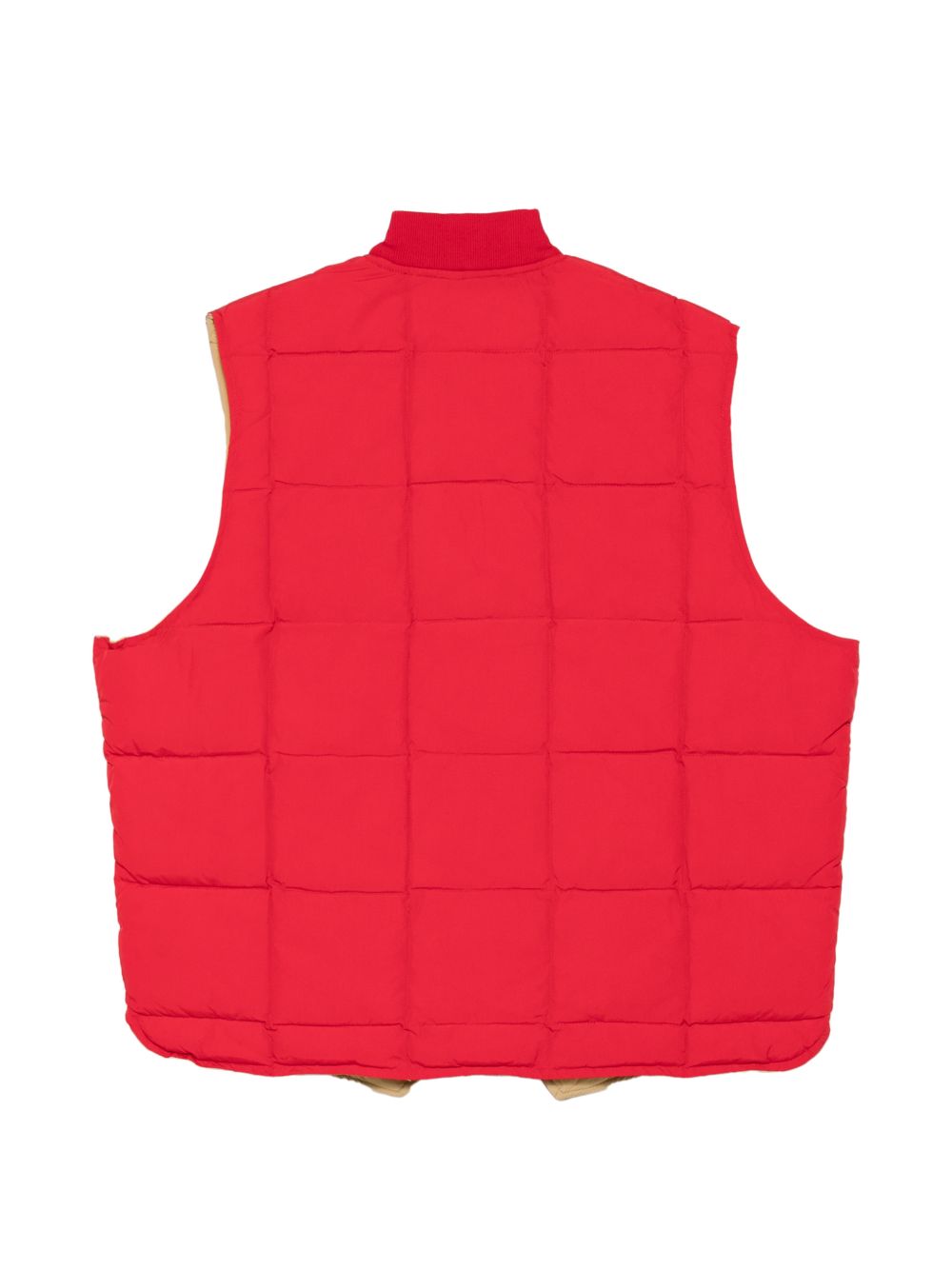 CHESAPEAKES Gilet rosso in nylon con zip e interno a contrasto