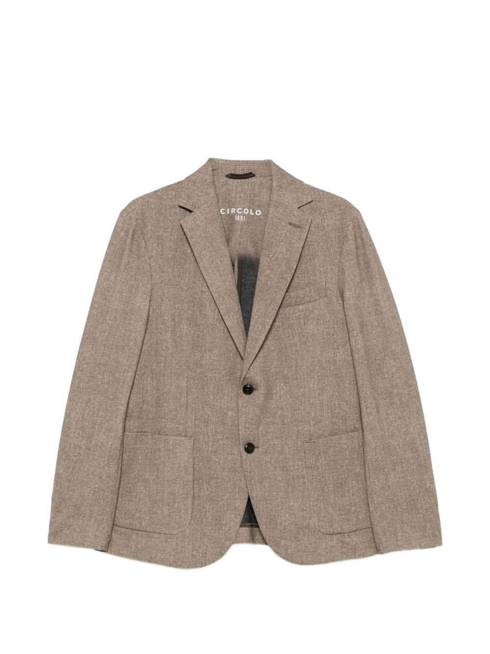CIRCOLO 1901 Blazer tortora monopetto in cotone elasticizzato