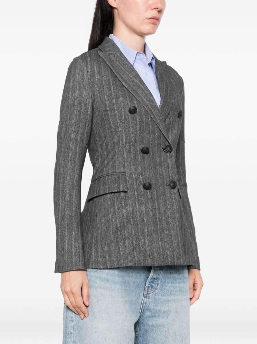 CIRCOLO 1901 Blazer doppiopetto gessato con tasche grigio