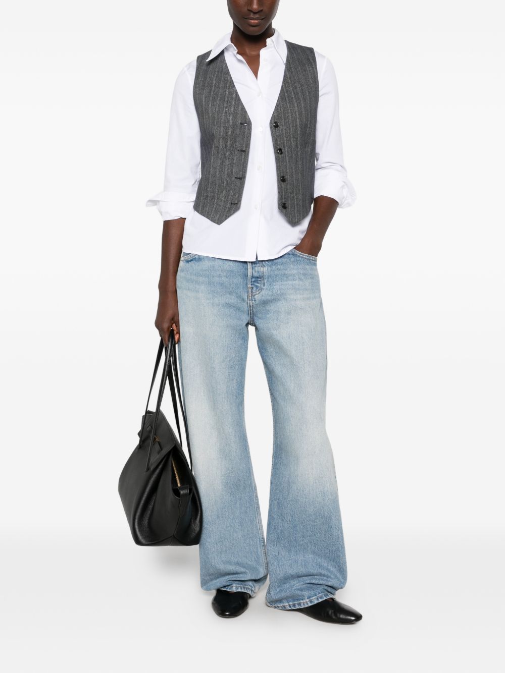 CIRCOLO 1901 Gilet gessato grigio in cotone
