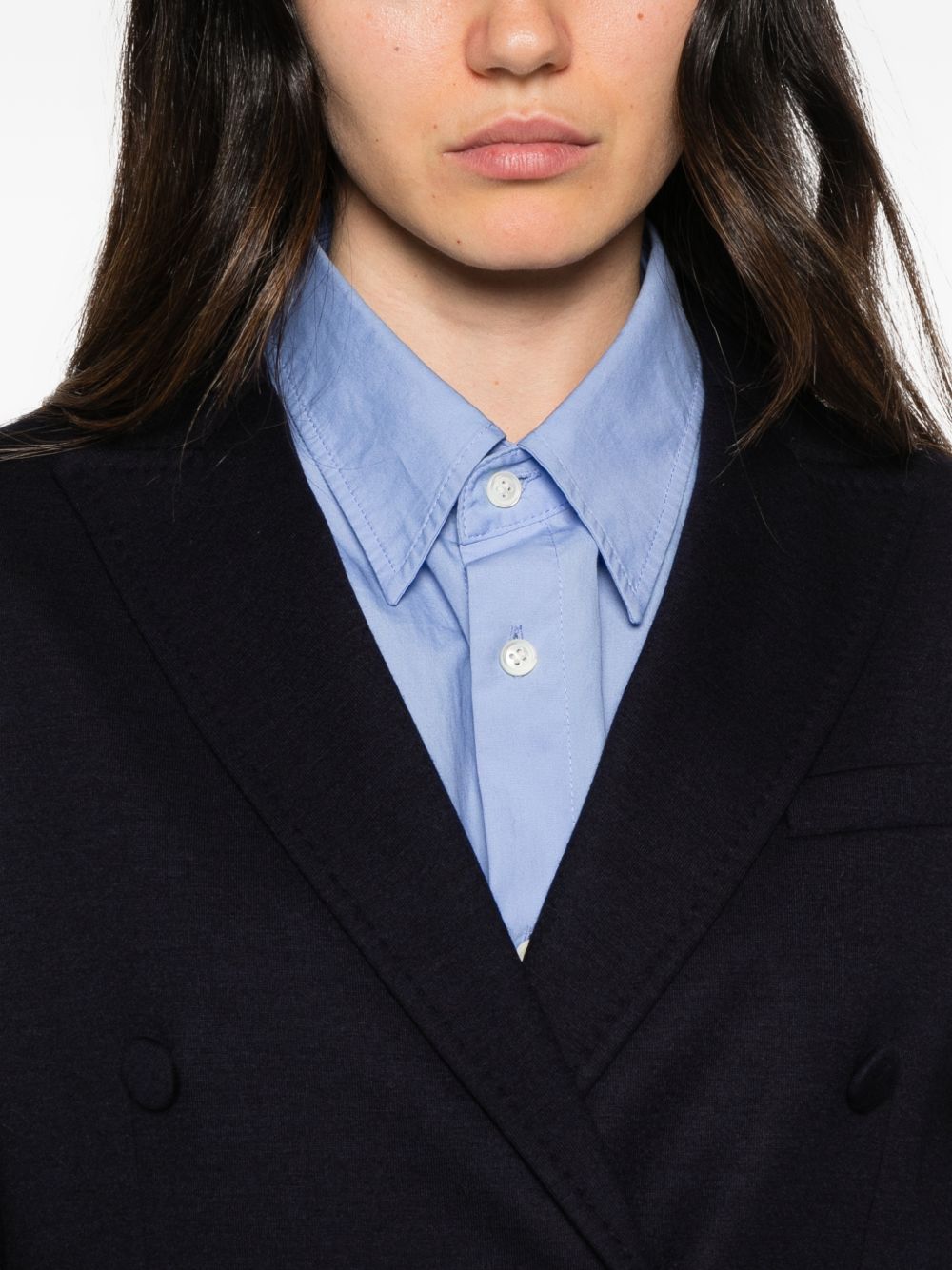 CIRCOLO 1901 Blazer doppiopetto in lana misto cashmere blu