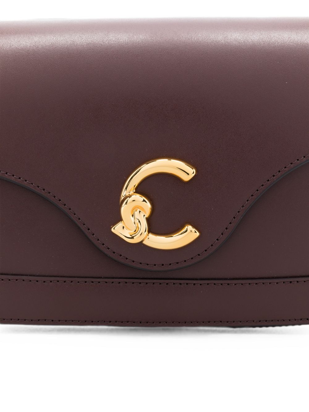 COCCINELLE Borsa Tote Bag bordeaux con tracolla regolabile e logo dorato