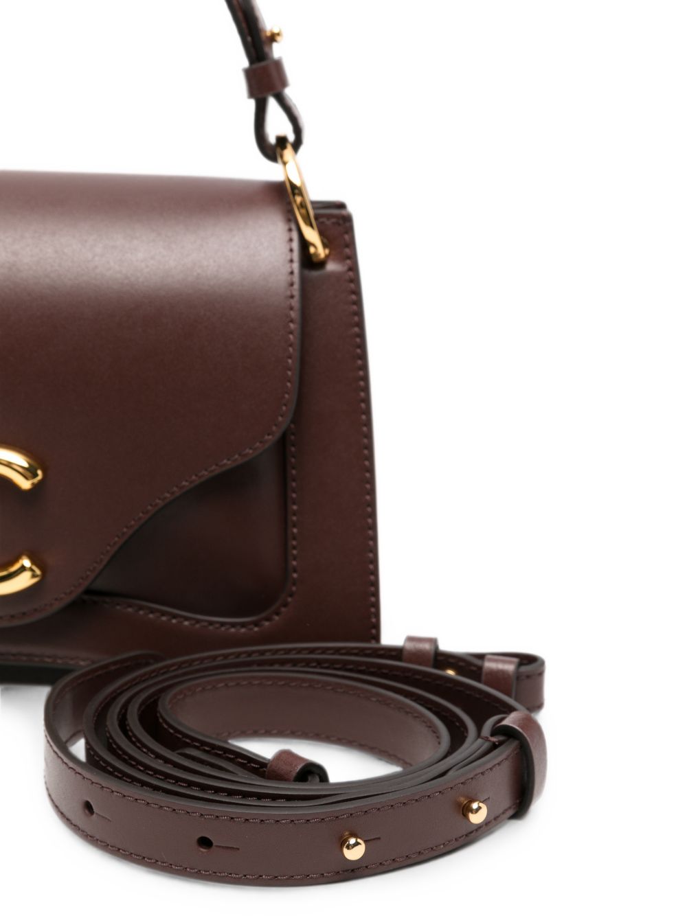 COCCINELLE Borsa a mano Bordeaux con logo a palla dorato