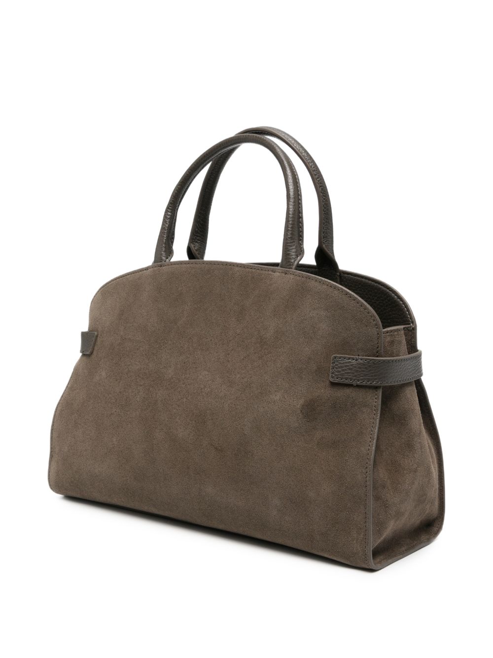 COCCINELLE Borsa a spalla in suede marrone con cinturino in pelle