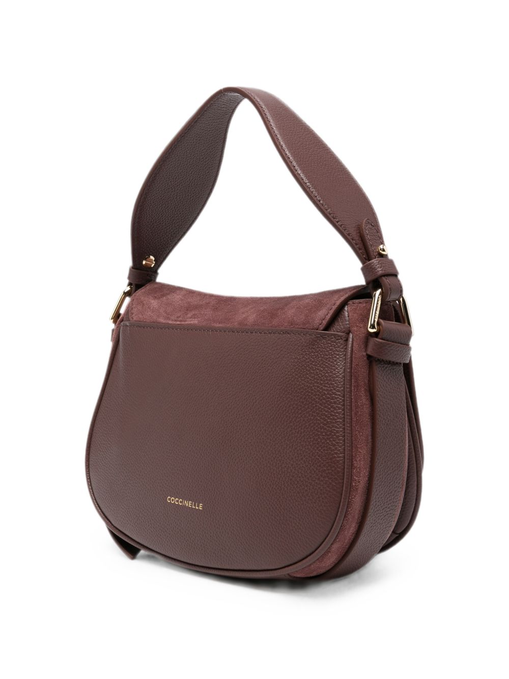 COCCINELLE Borsa a tracolla crossbody in pelle suede marrone