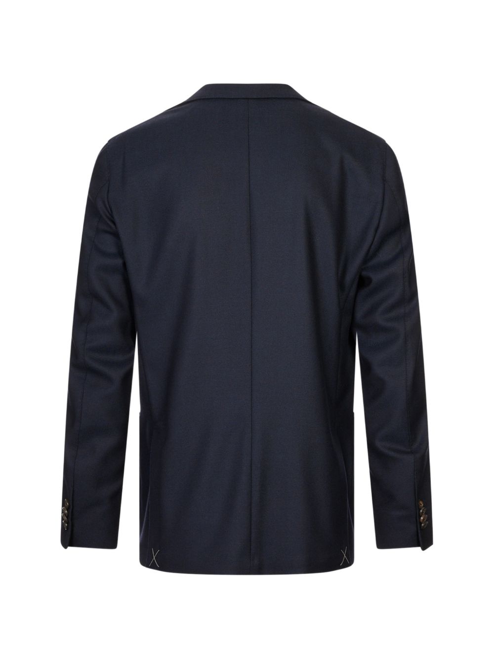 CORNELIANI Blazer monopetto blu navy in seta misto lana