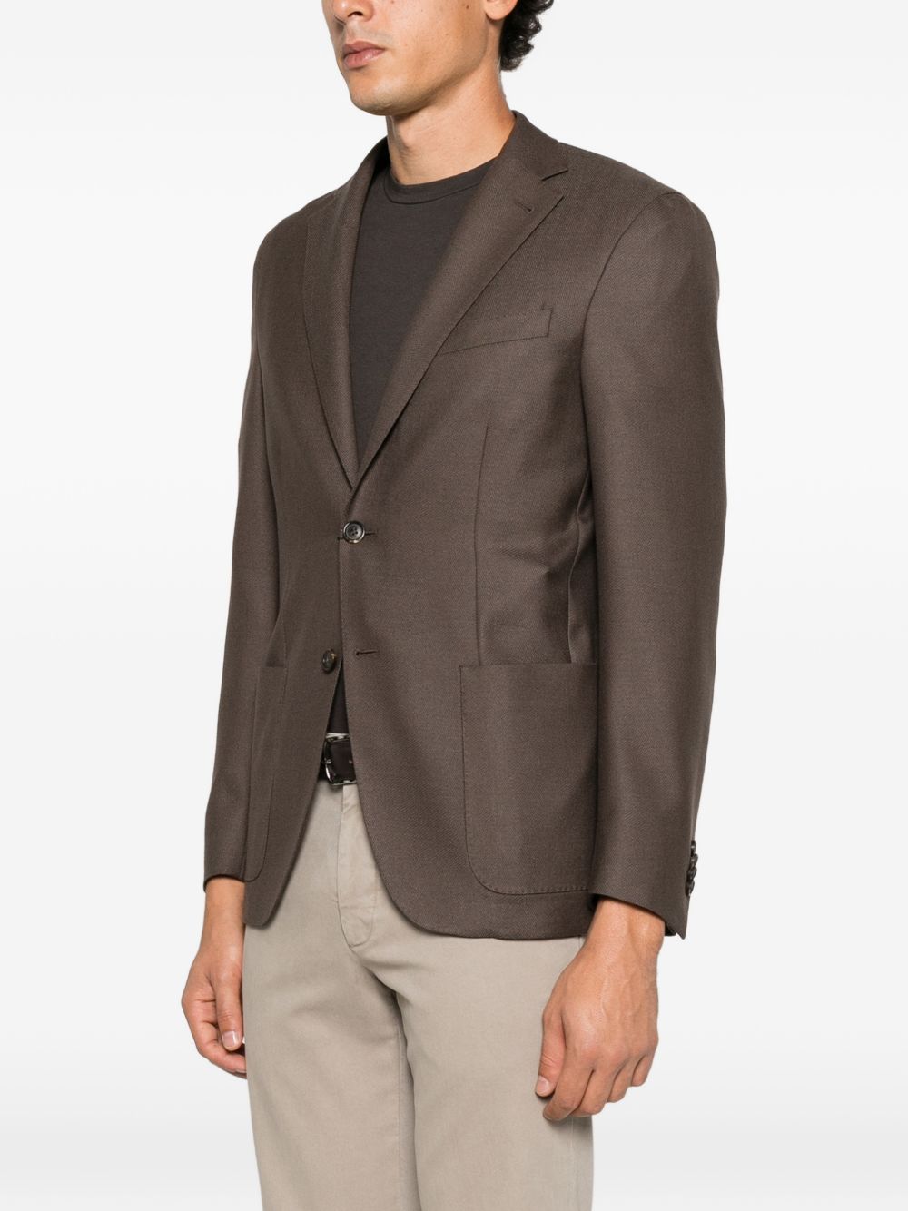 CORNELIANI Blazer in lana misto seta marrone