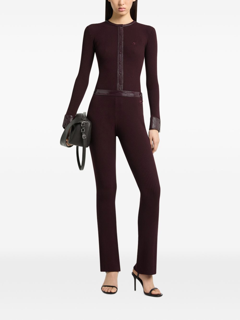 COURREGES Cardigan in maglia burgundy