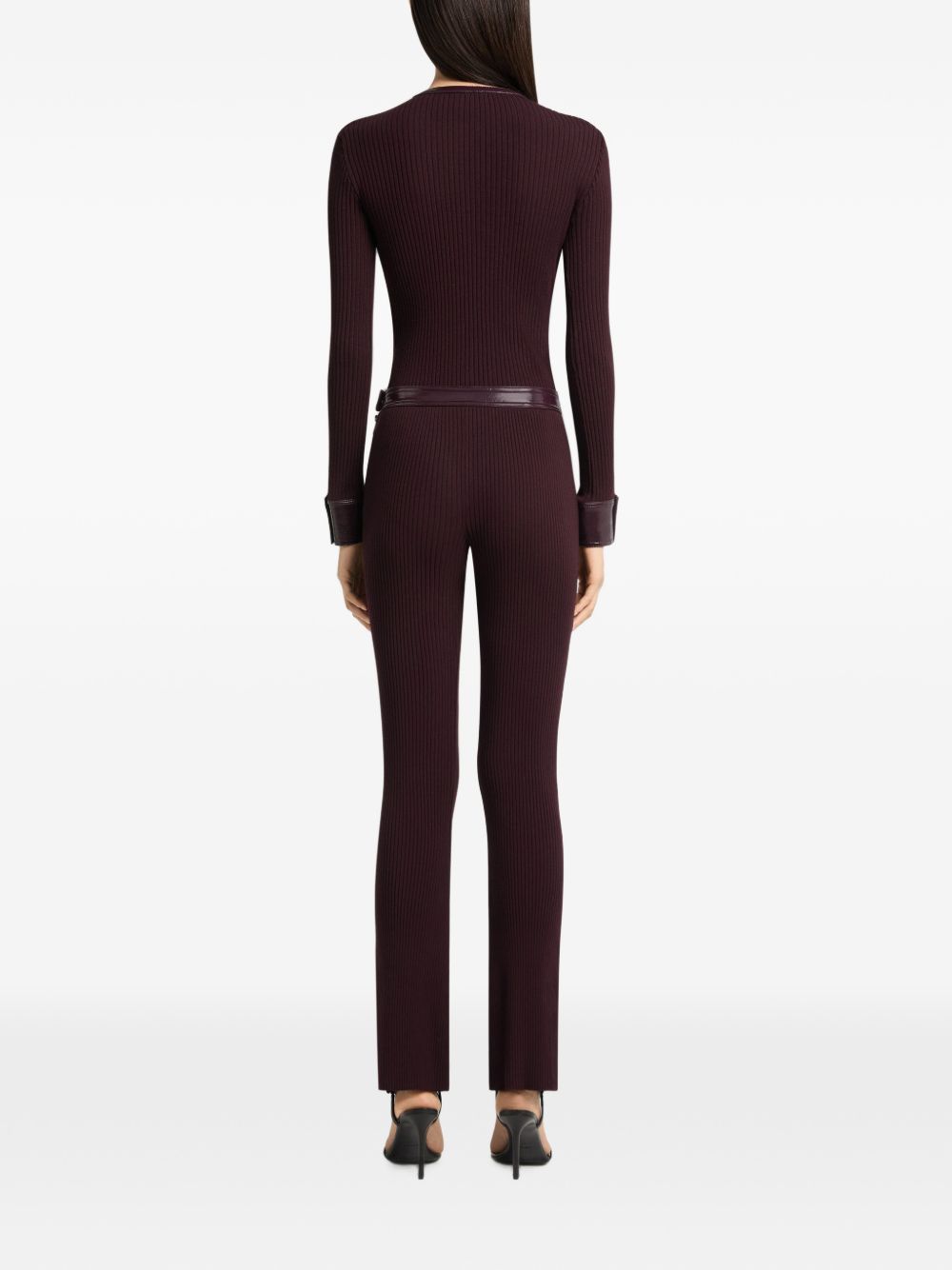 COURREGES Cardigan in maglia burgundy