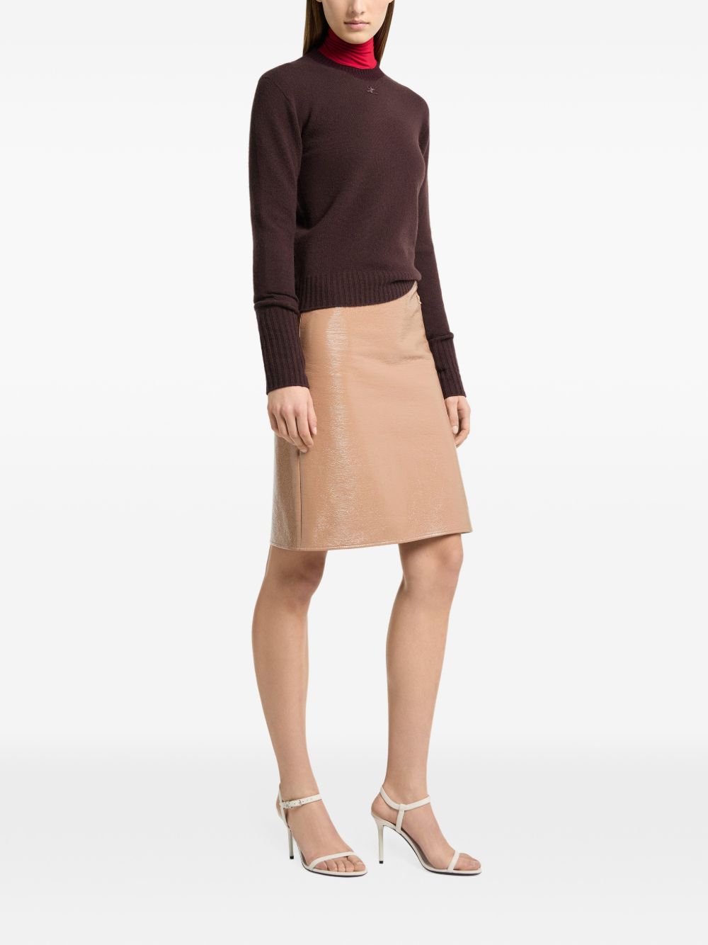 COURREGES Maglia girocollo burgundy in lana merino