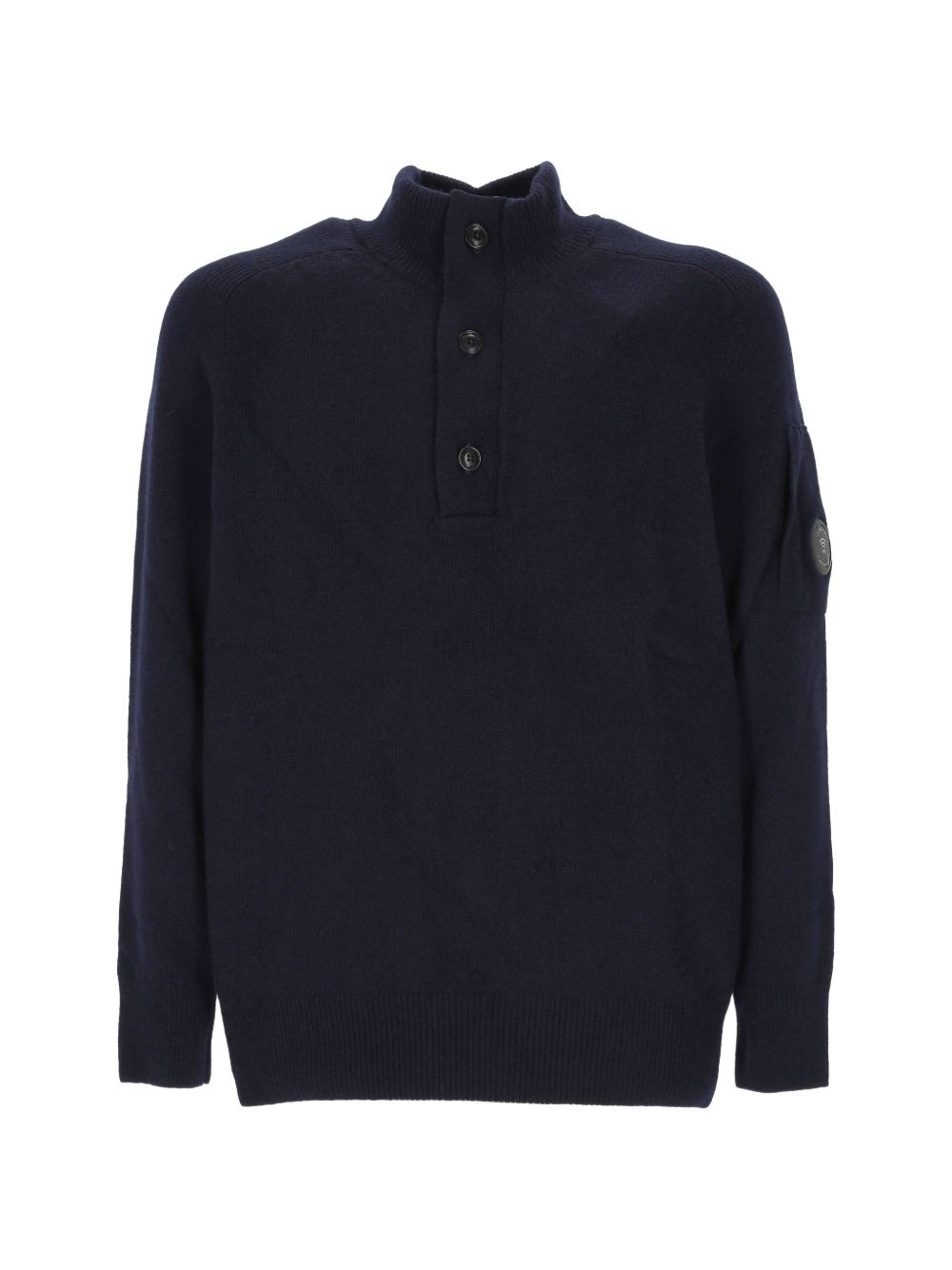 CP COMPANY Maglia blu a collo alto con bottoni