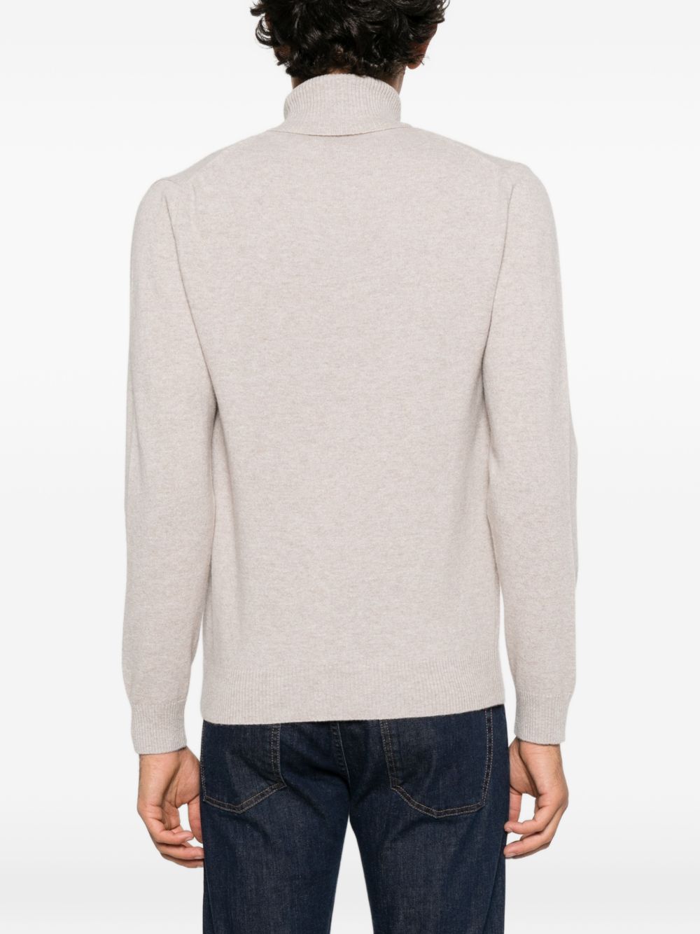 DANIELE FIESOLI Maglia a collo alto in lana misto cashmere beige