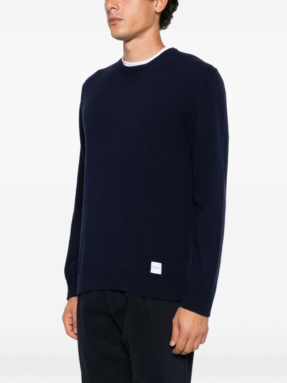 DANIELE FIESOLI Maglia girocollo nera in lana misto cashmere