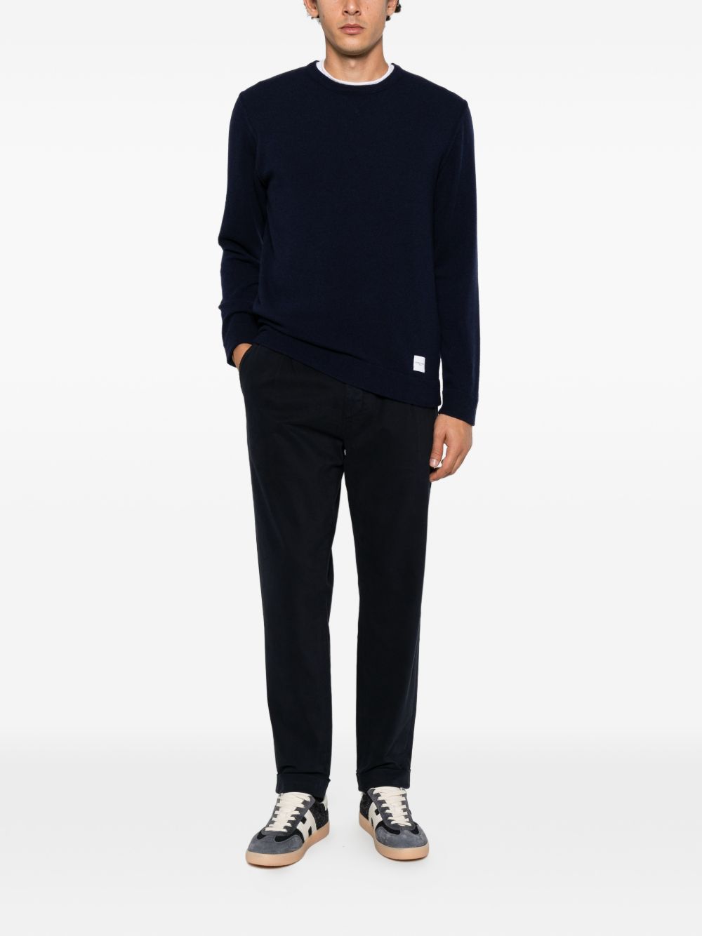 DANIELE FIESOLI Maglia girocollo nera in lana misto cashmere