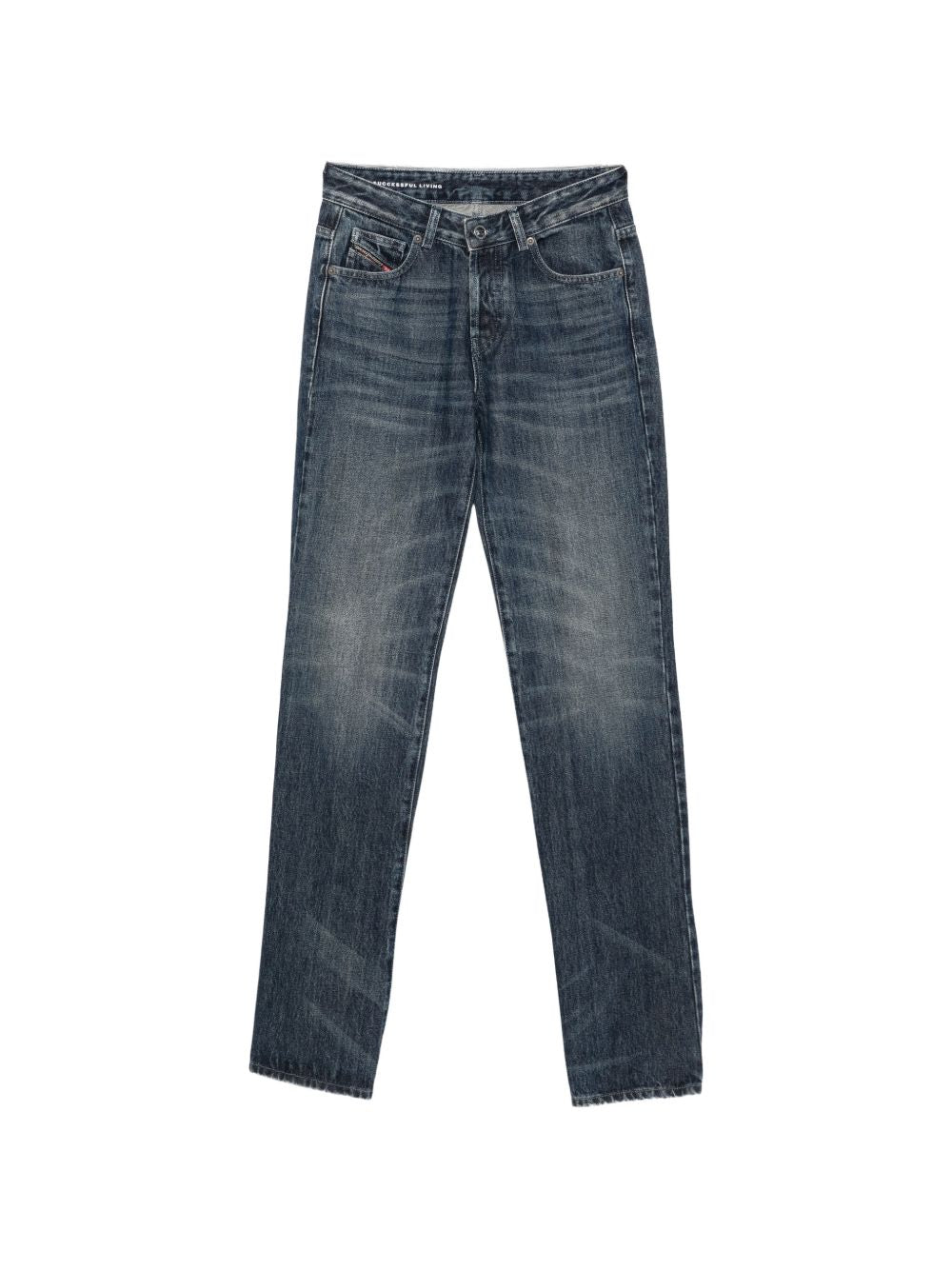 DIESEL Jeans blu con effetto washed sulla coscia e tasche