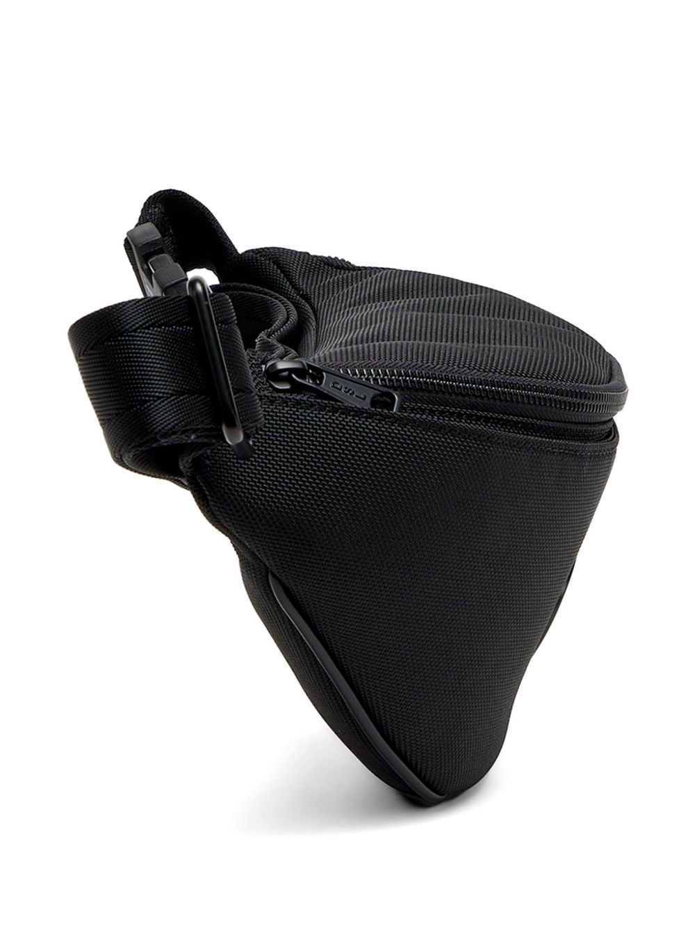 DIESEL Marsupio nero con placca logo satinata