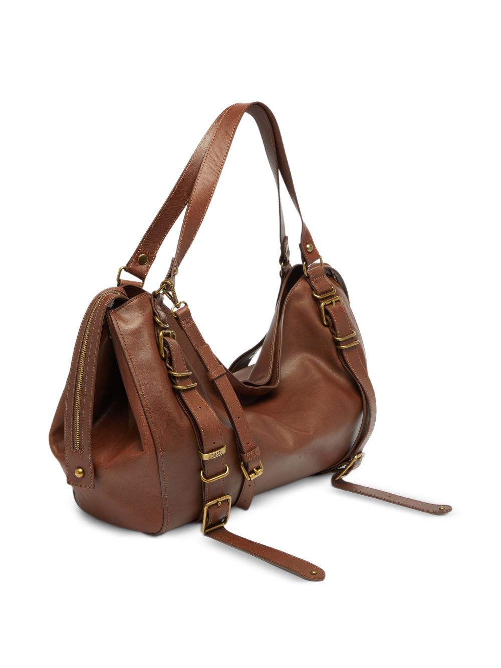 DIESEL Borsa a mano tote marrone in simil-pelle
