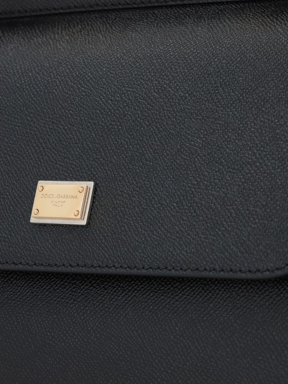 DOLCE e GABBANA Borsa Sicily Large nera in pelle di vitello
