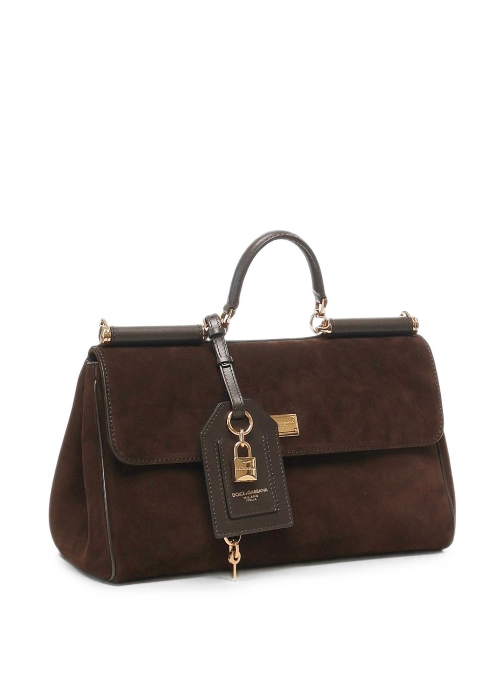 DOLCE e GABBANA Borsa My Sicily media in suede marrone