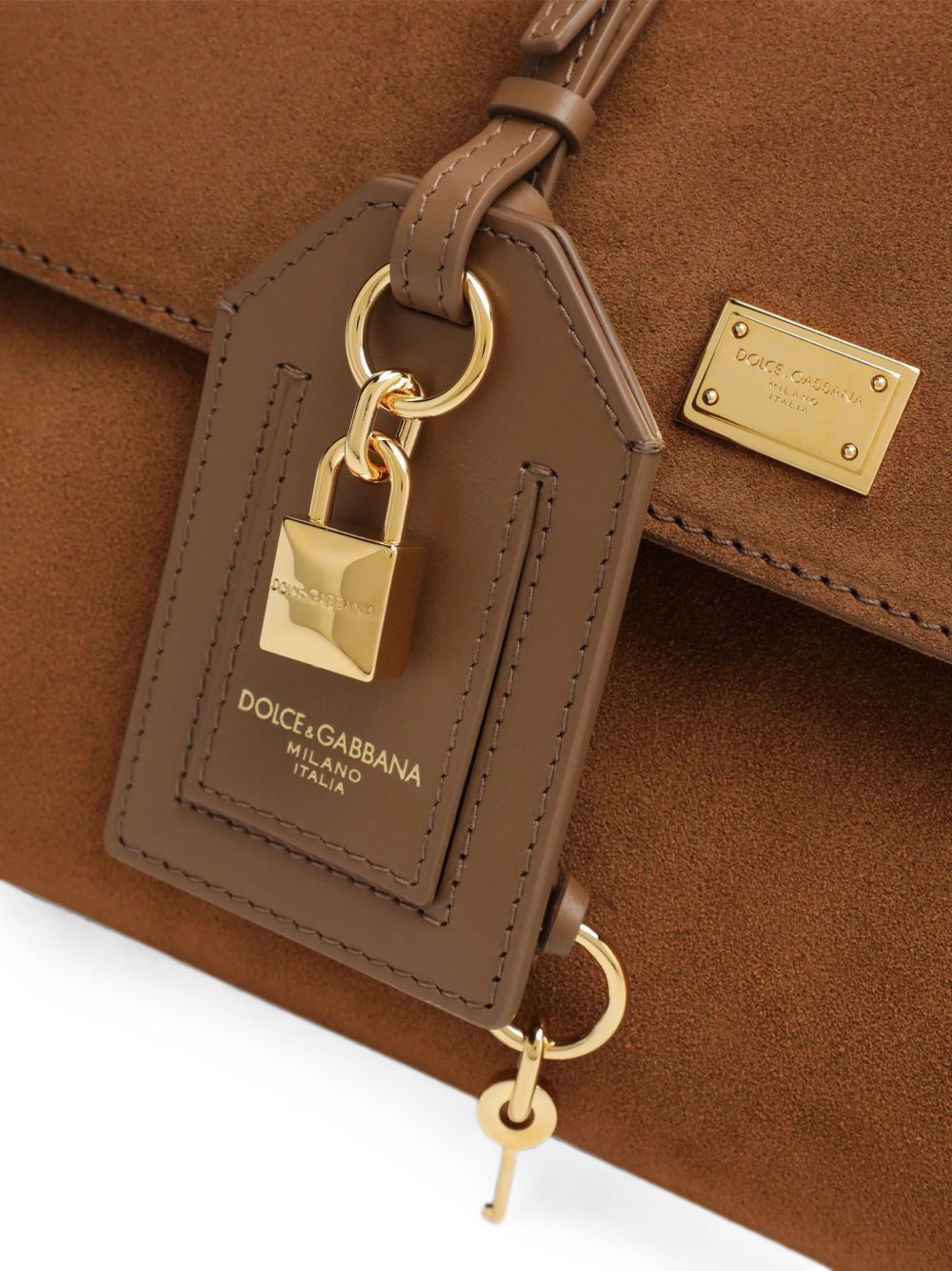 DOLCE e GABBANA Borsa My Sicily Medium marrone in pelle scamosciata
