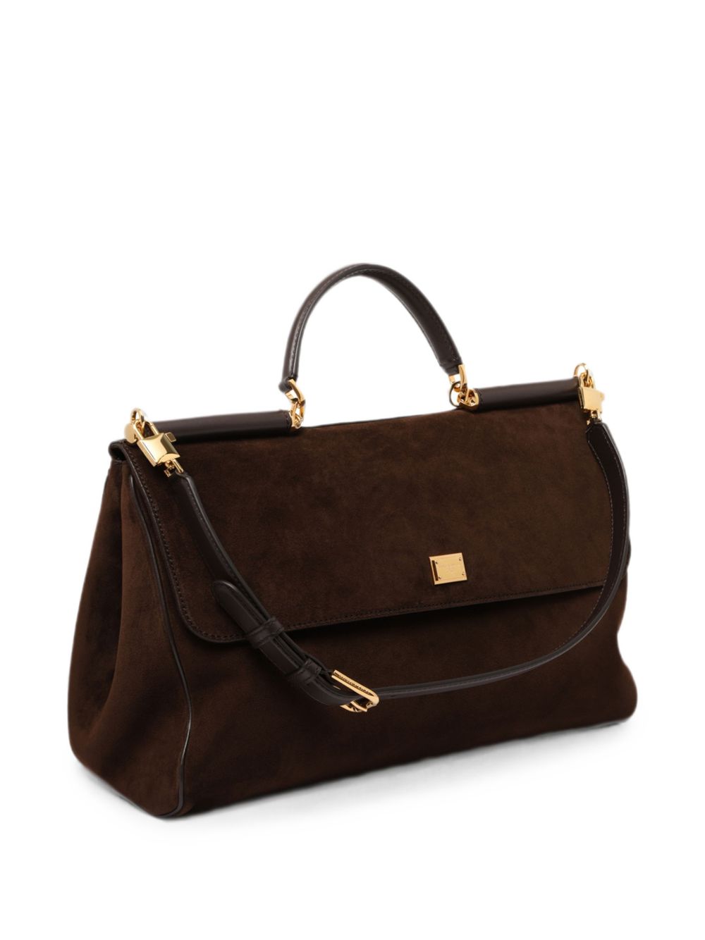DOLCE e GABBANA Borsa My Sicily in suede marrone con tracolla