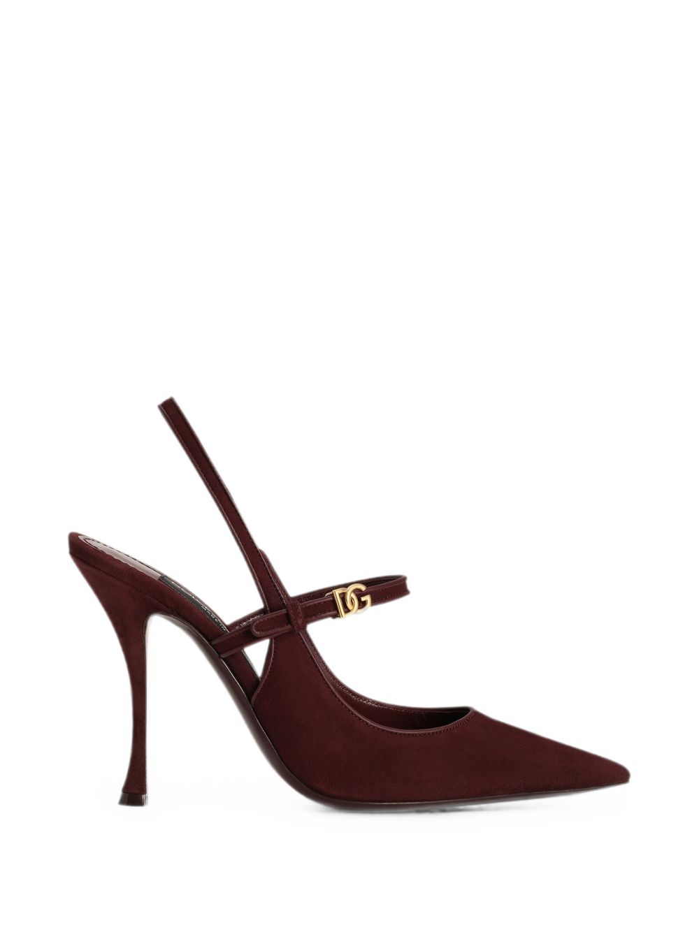 DOLCE e GABBANA Slingback in suede color bordeaux con tacco alto