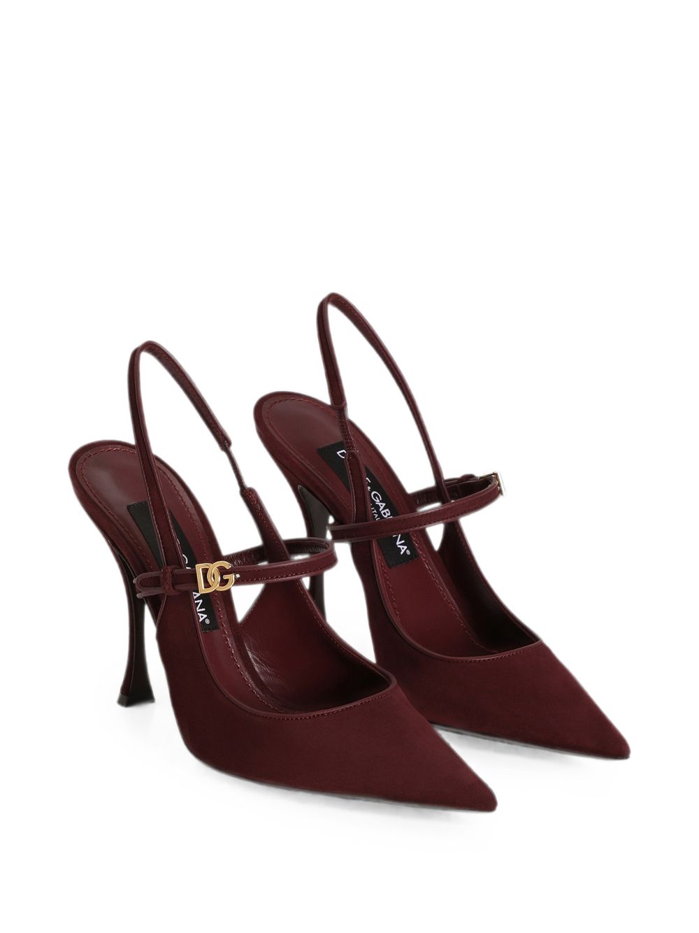 DOLCE e GABBANA Slingback in suede color bordeaux con tacco alto