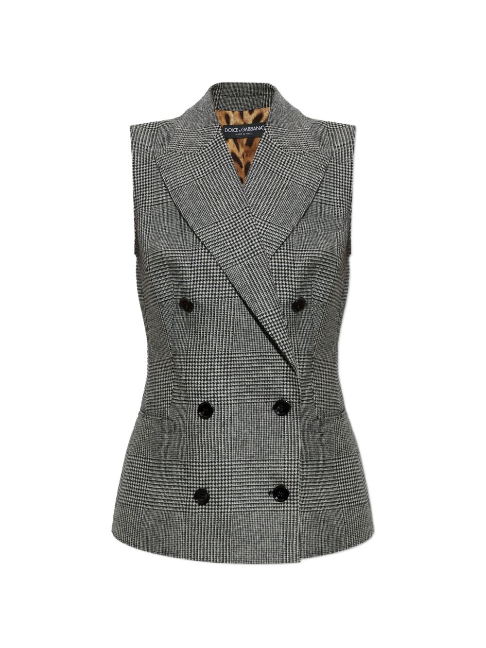 DOLCE e GABBANA Gilet doppiopetto grigio in misto lana e cashmere