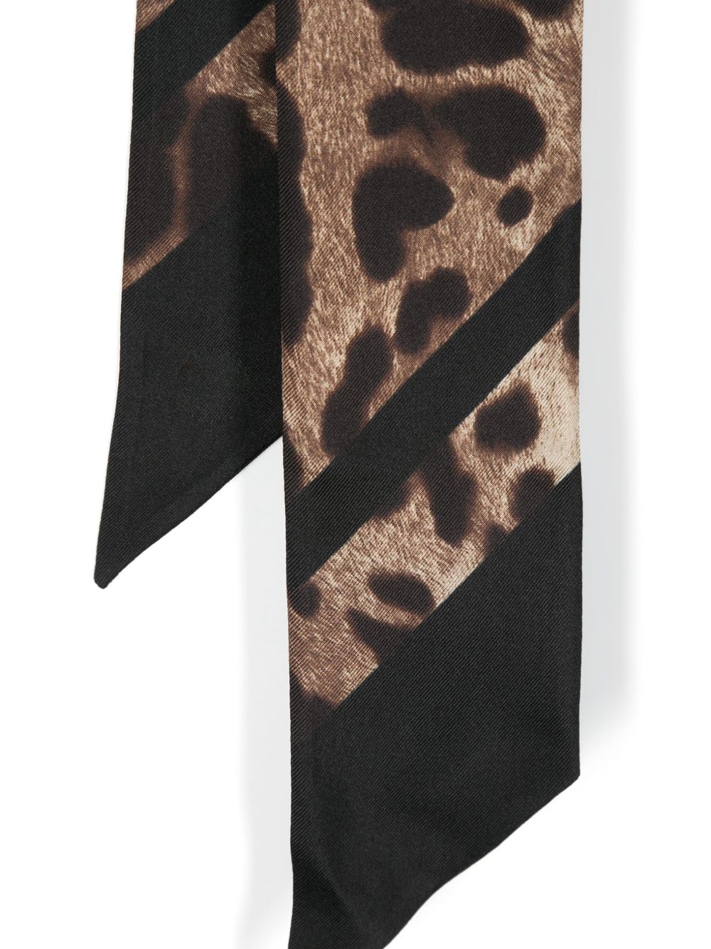 DOLCE e GABBANA Sciarpa foulard in seta con stampa grafica animalier