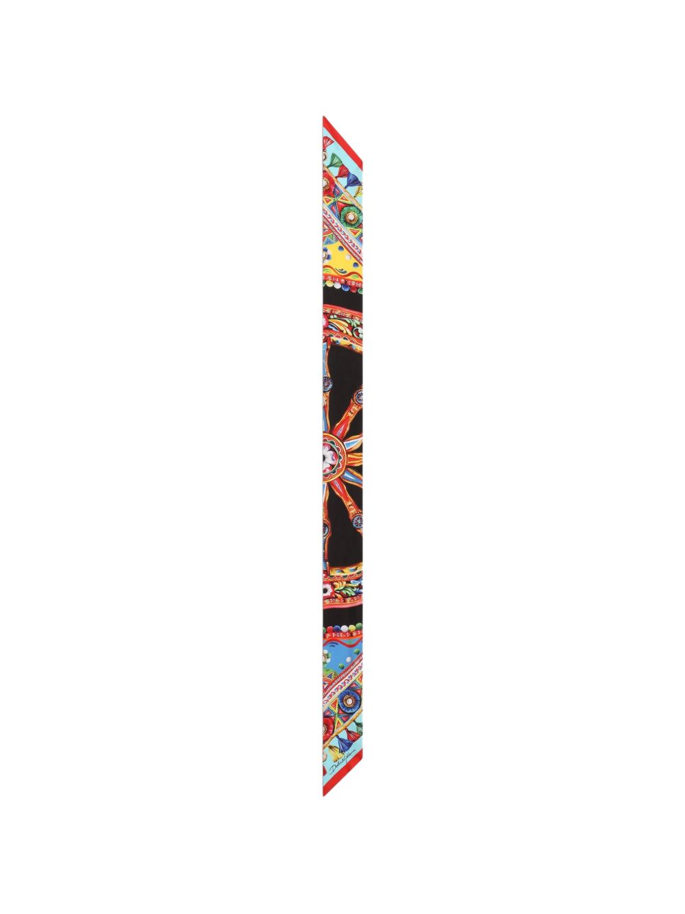 DOLCE e GABBANA Sciarpa foulard in seta multicolore con stampa grafica