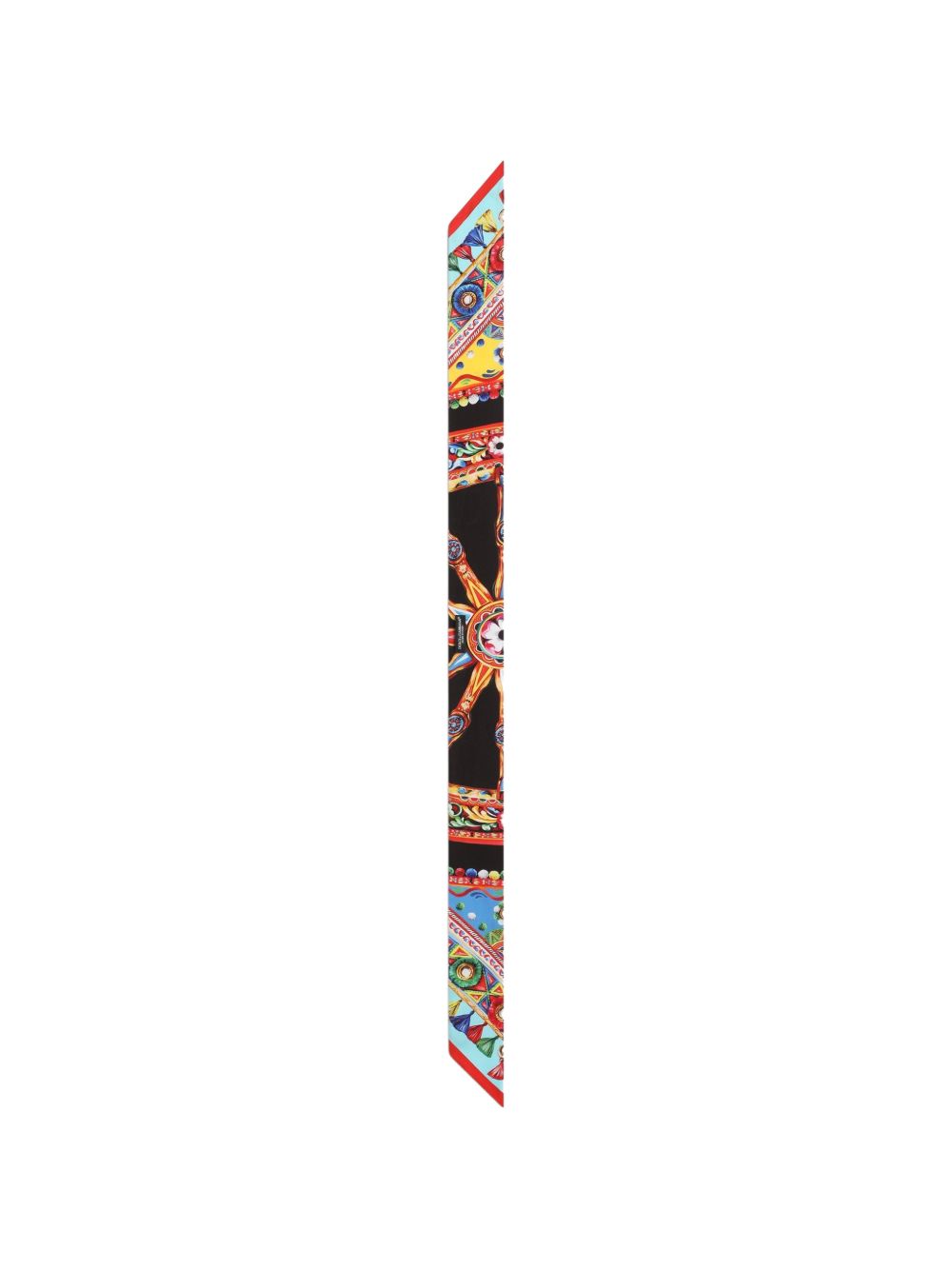 DOLCE e GABBANA Sciarpa foulard in seta multicolore con stampa grafica