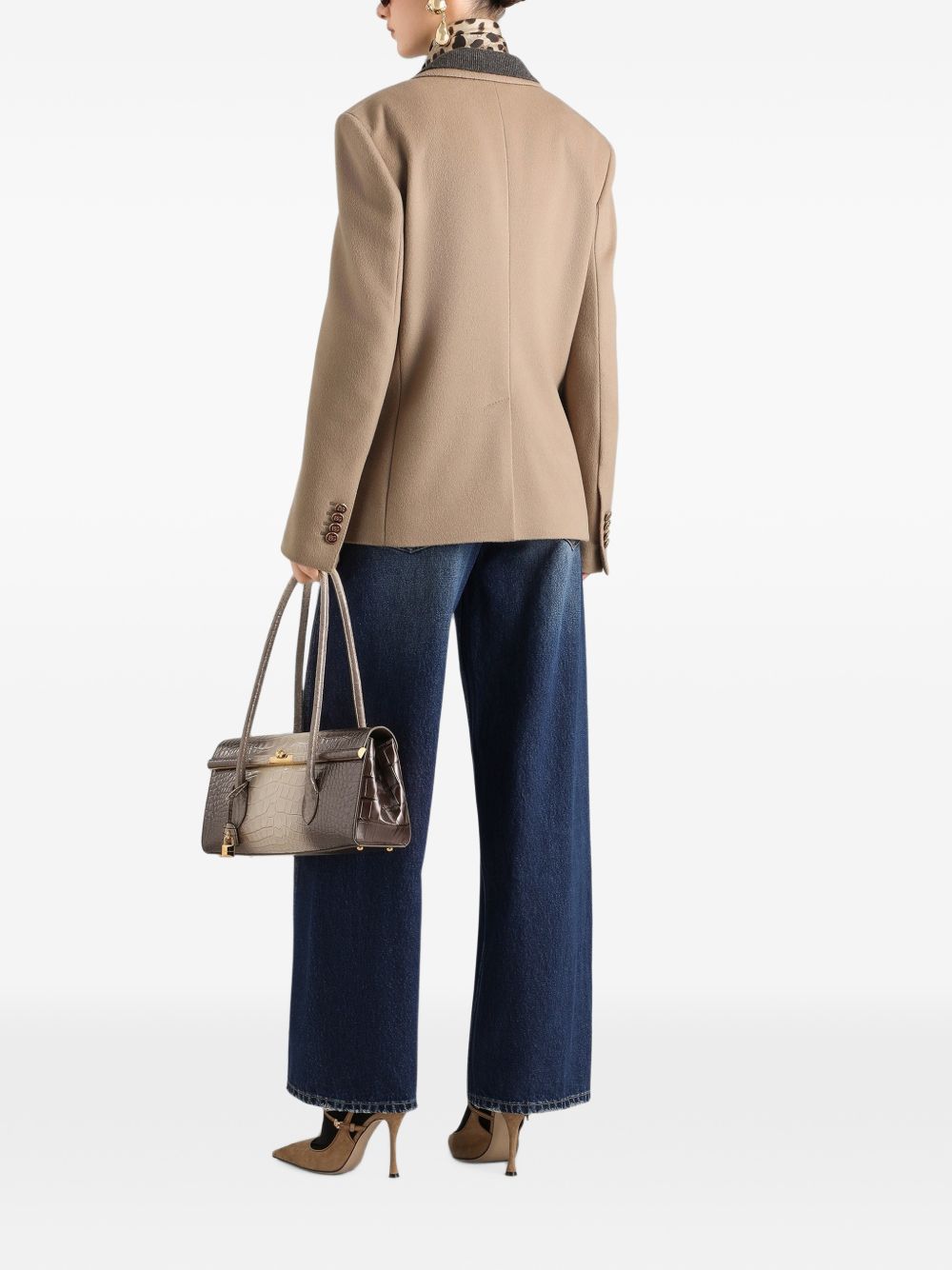 DOLCE e GABBANA Jeans blu navy in denim di cotone a gamba ampia