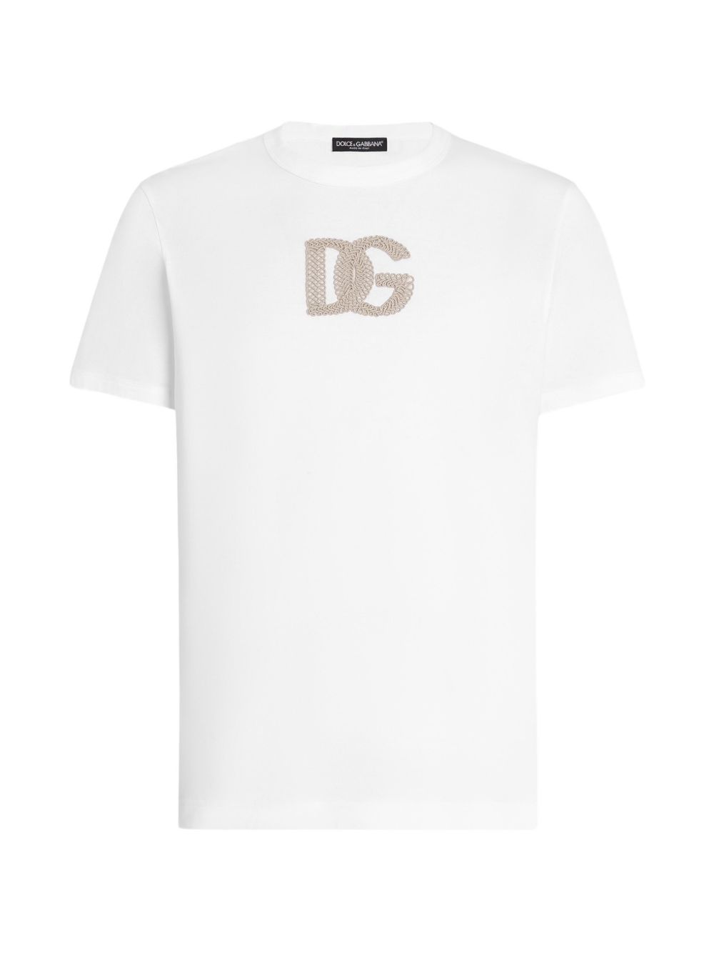 DOLCE e GABBANA T-shirt con logo dorato bianca