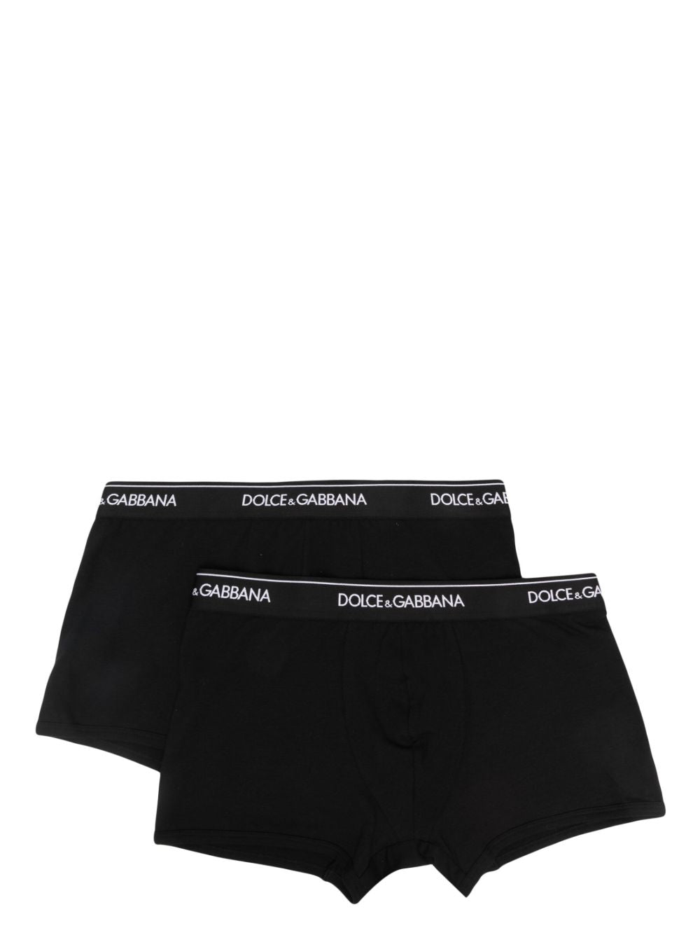 DOLCE e GABBANA Slip in bi-pack neri con vita elasticizzata con logo