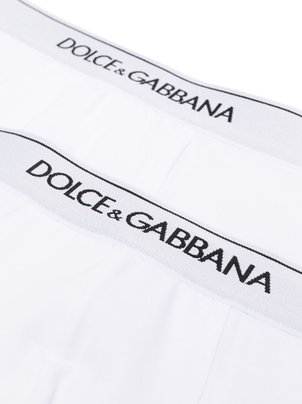 DOLCE e GABBANA Boxer in bi-pack bianco con vita elasticizzata con logo