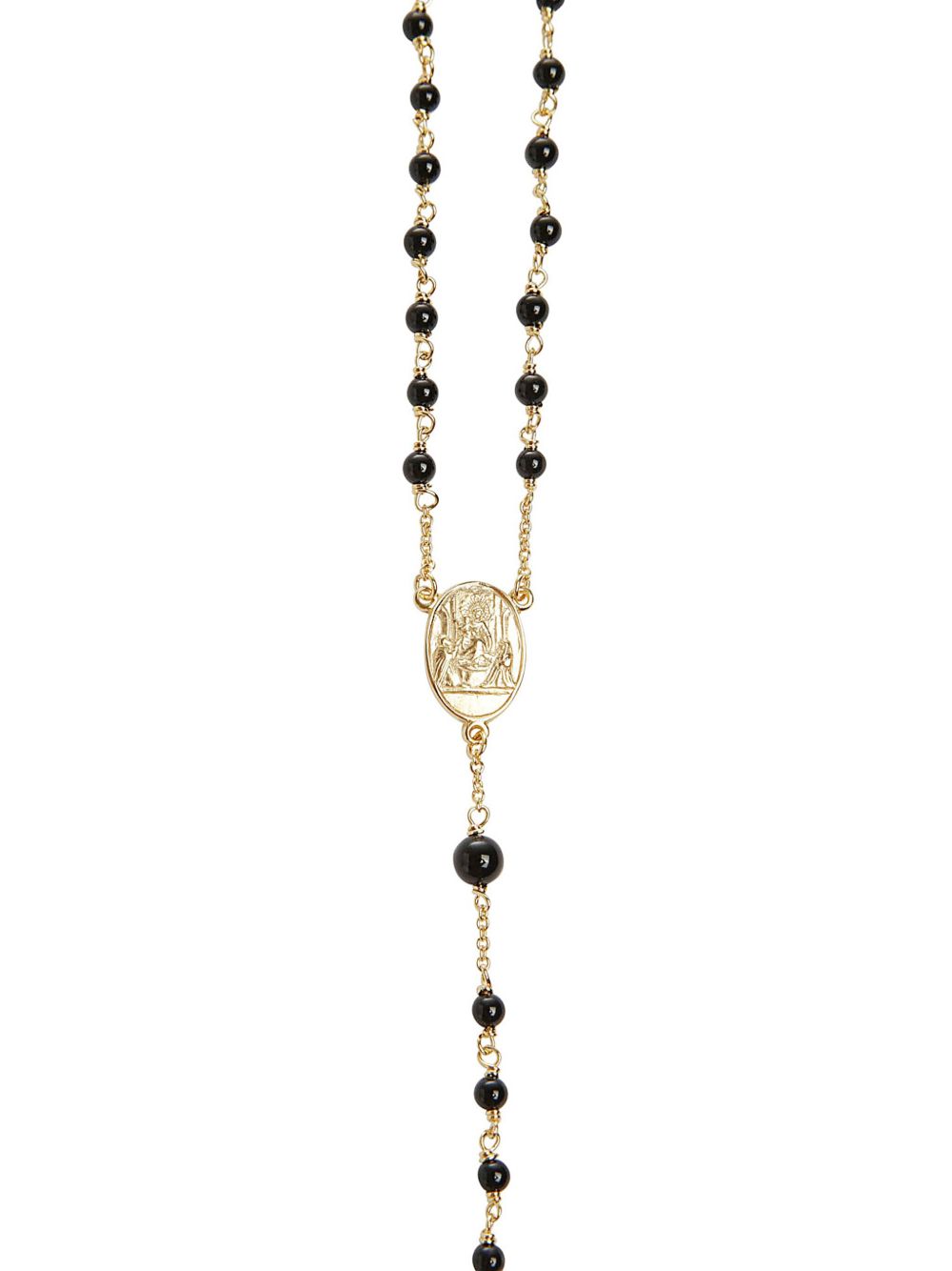 DOLCE e GABBANA Collana con pendente a croce e pietre naturali