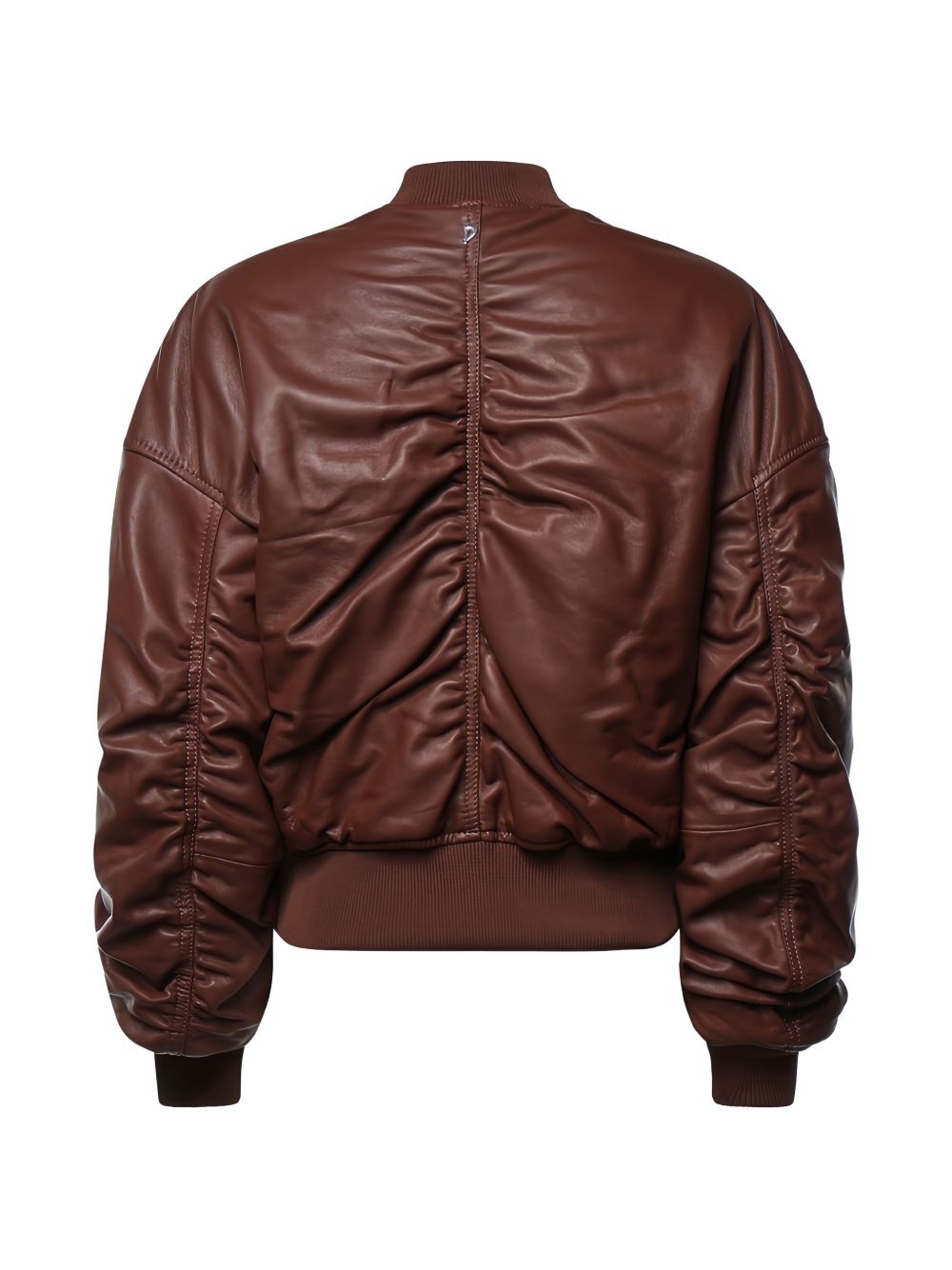 DONDUP Giacca imbottita in pelle bordeaux con tasch