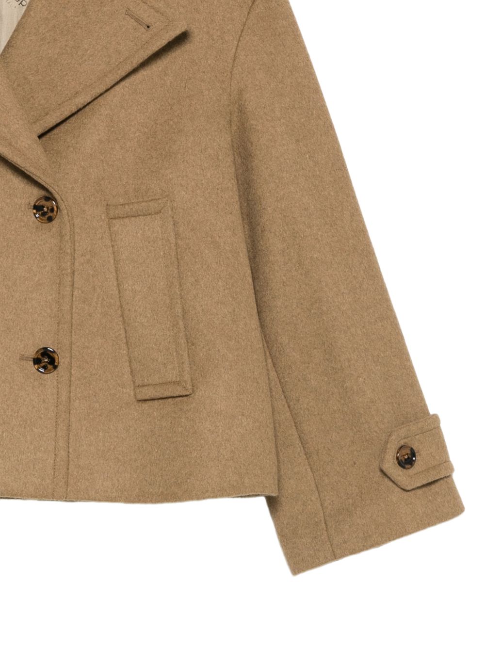 DONDUP Cappotto corto doppiopetto marrone cammello