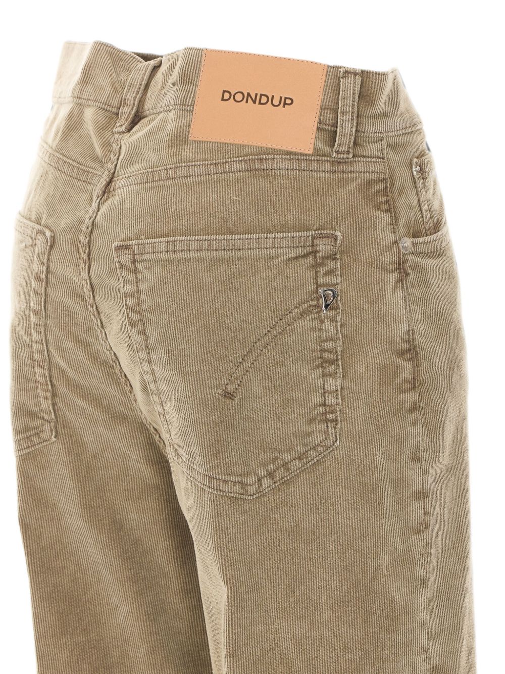 DONDUP Pantaloni lunghi Amber in velluto a costine beige a gamba leggermente svasata