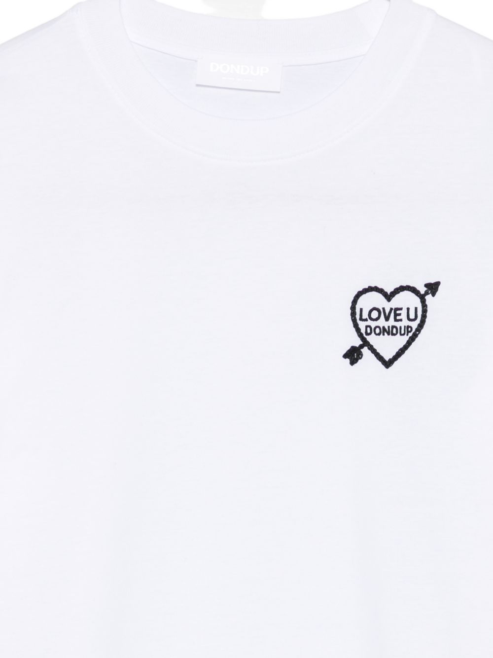 DONDUP T-shirt bianca in cotone con logo Dondup
