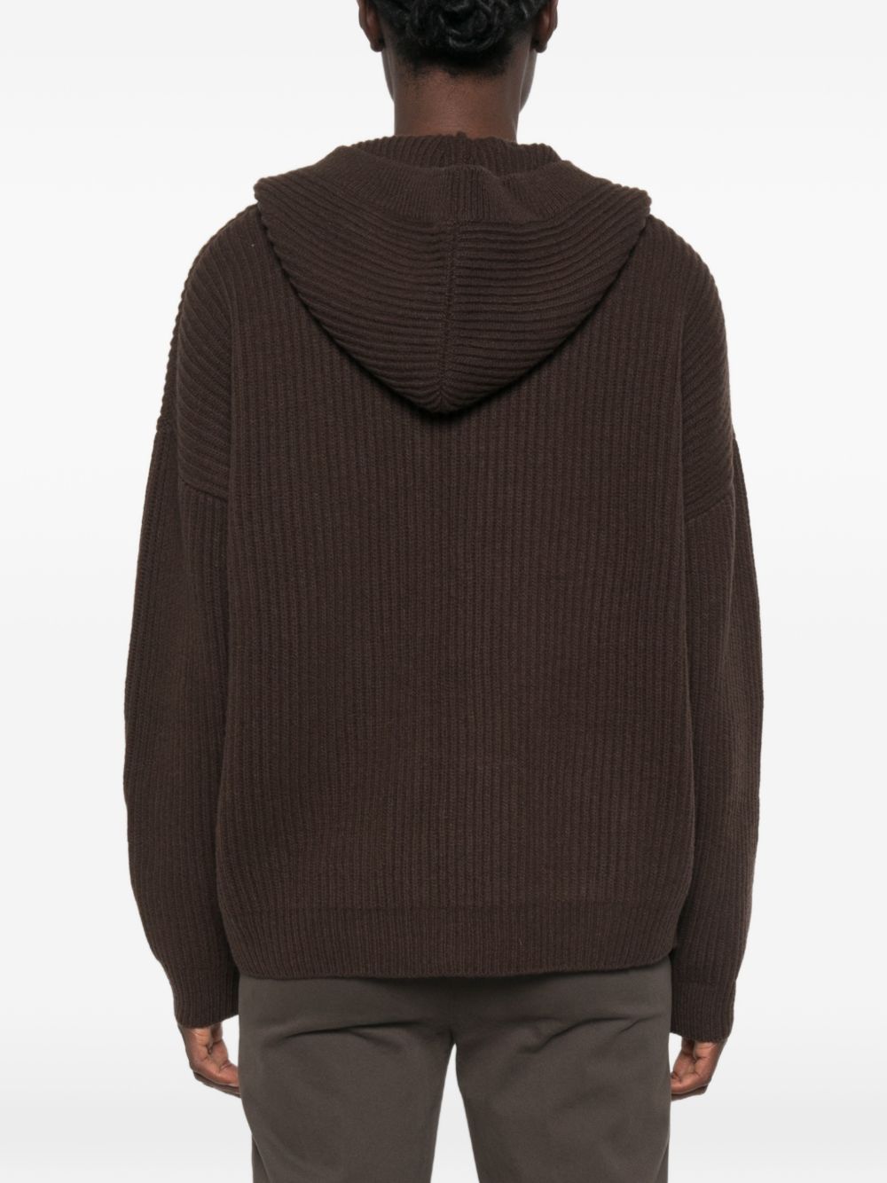 DONDUP Cardigan oversize in pura lana marrone