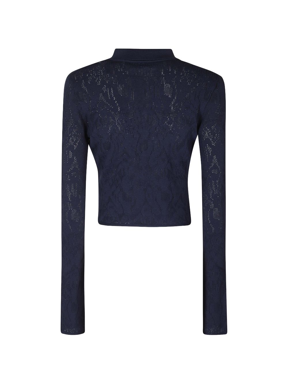 DONDUP Cardigan blu semitrasparente in pizzo