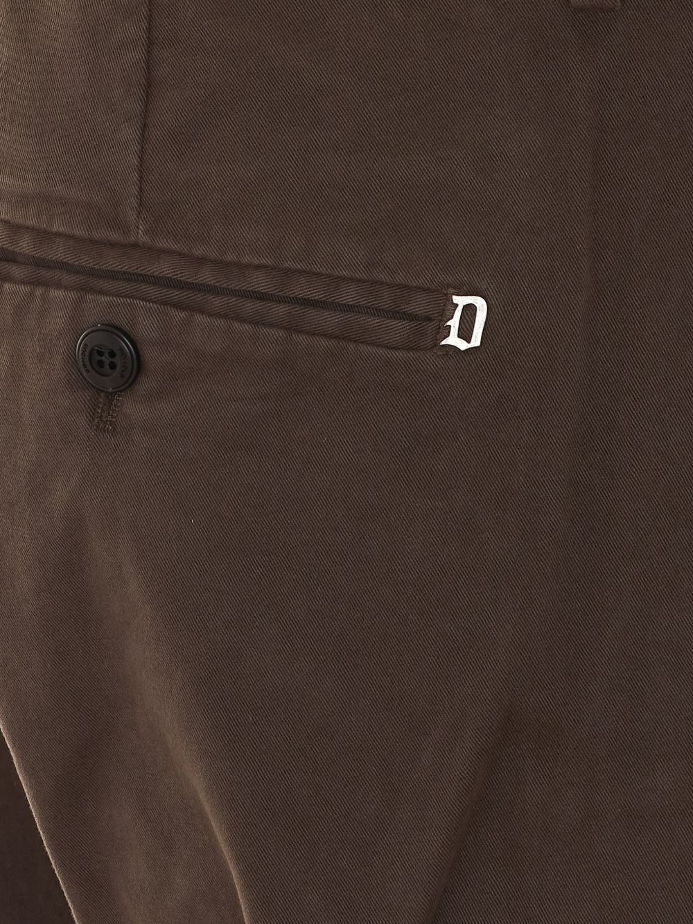 DONDUP Jeans marroni con risvolto e logo posteriore