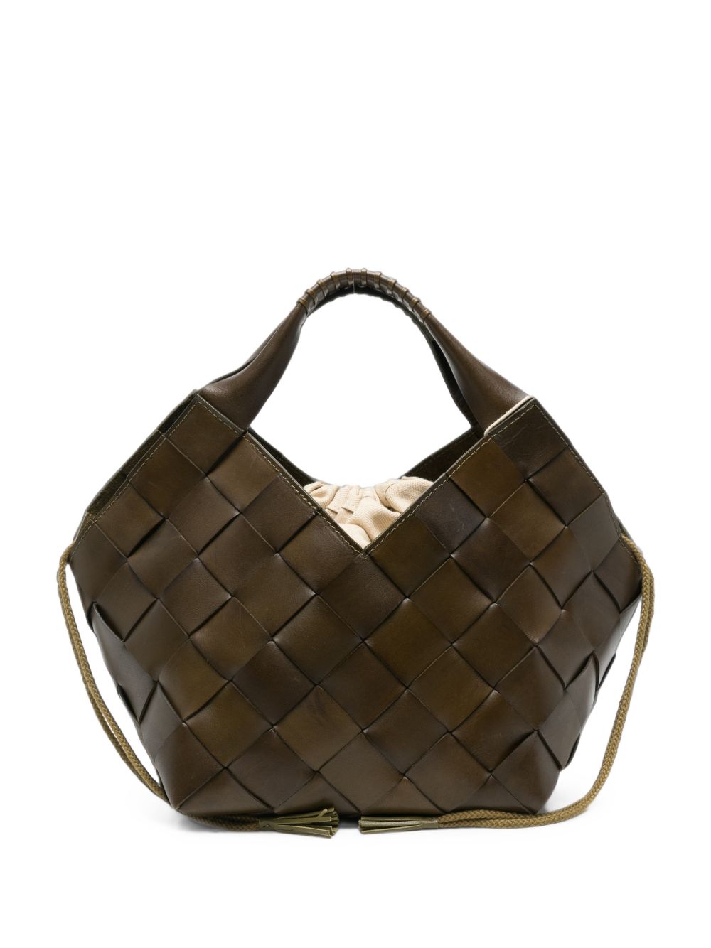 DRAGON DIFFUSION Borsa Botteghe in pelle intrecciata Khaki