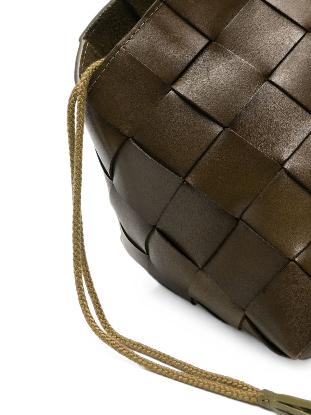 DRAGON DIFFUSION Borsa Botteghe in pelle intrecciata Khaki