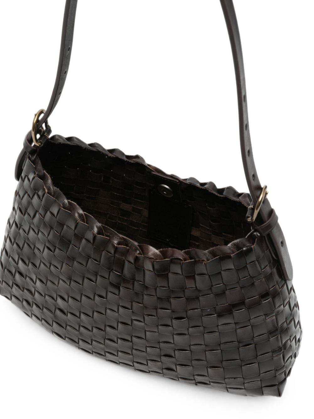 DRAGON DIFFUSION Borsa Hobo Salvage in pelle intrecciata marrone scuro